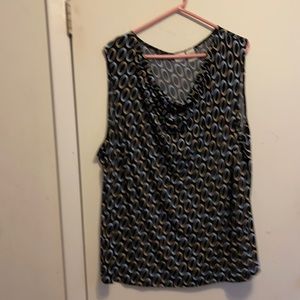 Ladies sleeveless drape neck top